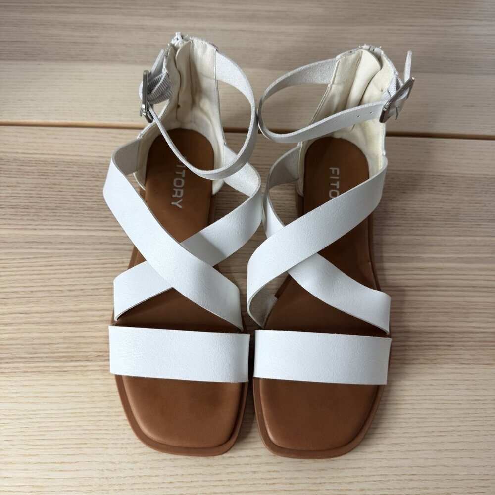 FITORY Women Flat Sandals With Casual Fashion Slides Open Toe Strap Zipper 8 - Picture 2 of 7